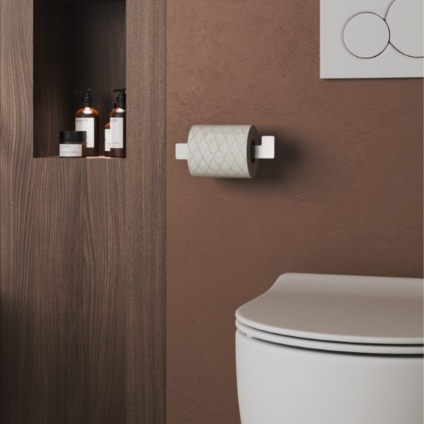 Origins Living Spluga Chrome Open Toilet Roll HolderCropped Lifestyle